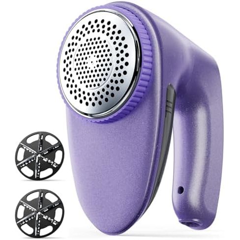 Bymore Large-Head Fabric Shaver, 65mm, Spare Blades, Dark Purple