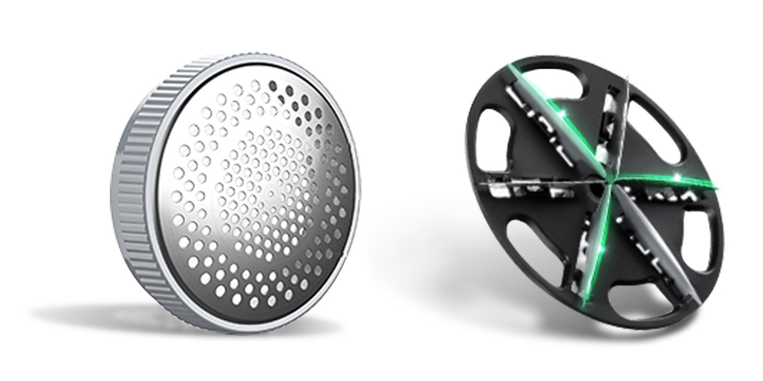 Fabric shaver mesh and six-leaf blade